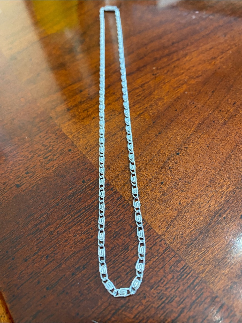 Vintage Silver Mariner Link Necklace - 16”